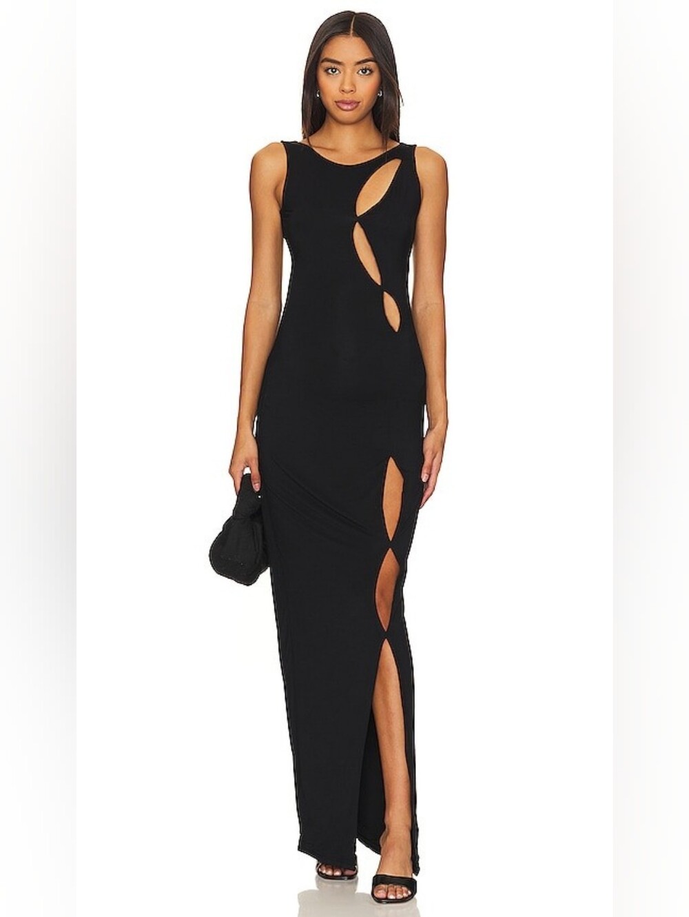 Bumpsuit Cut Out Maternity Maxi Evening Dress In Black Size Small